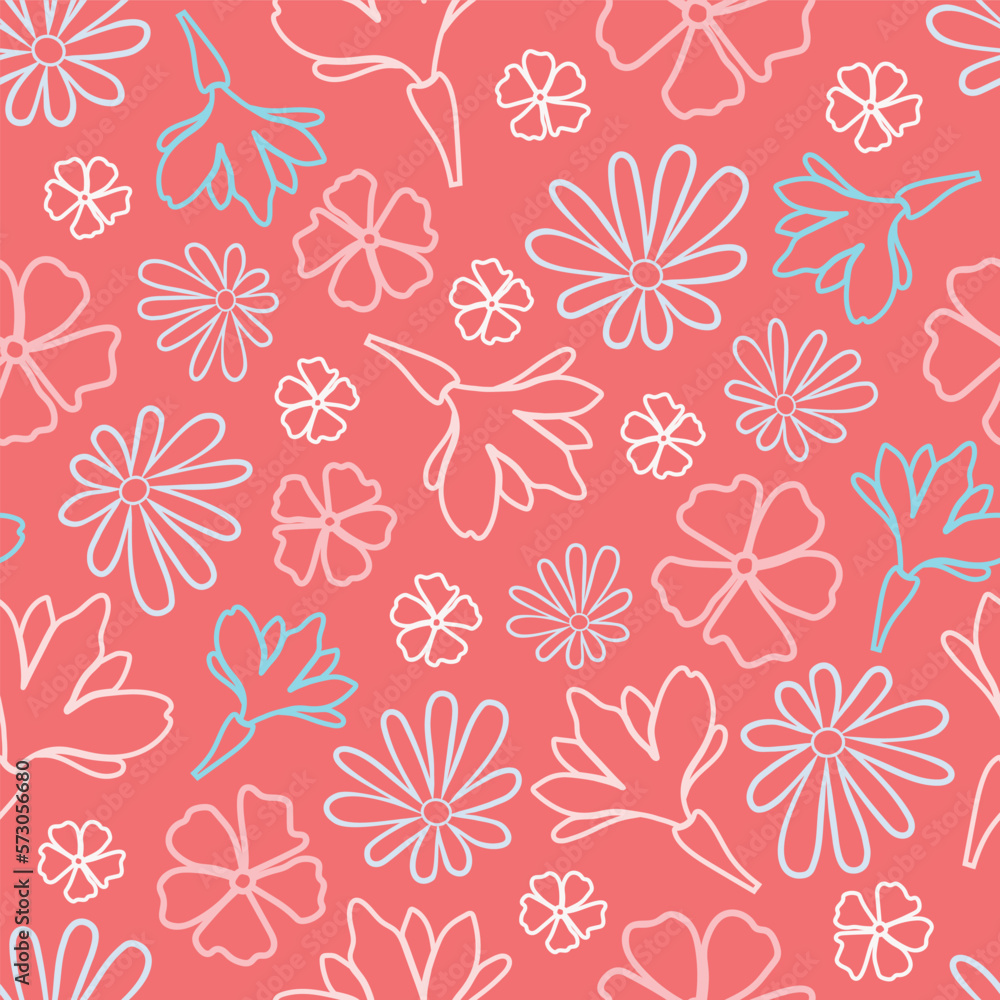 Vector orange flowers seamless pattern background. Perfect for fabric, scrapbooking, wallpaper projects. Vector orange flowers seamless pattern background. Perfect for fabric, scrapbooking, wallpaper projects.
