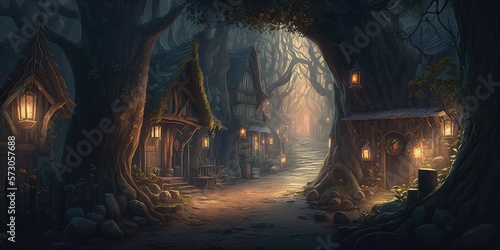 Fantasy village, generative ai