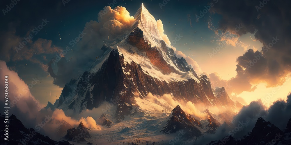 Mountain peak, generative AI