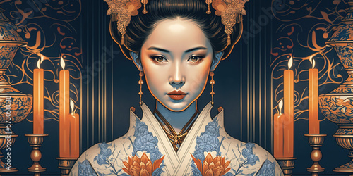 Portrait of japan girl . generative AI