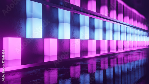 3D Abstract Scene, Futurist...