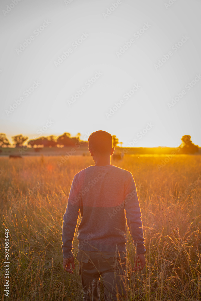 Fototapeta premium person in the field