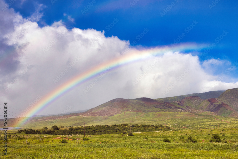 rainbow over the mountains on maui