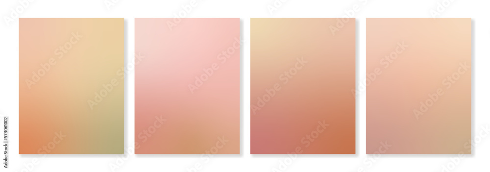 Set of vector gradient backgrounds in organic colors with soft transitions. For covers, wallpapers, posters, advertising, branding, social media and other modern projects. For web and print.