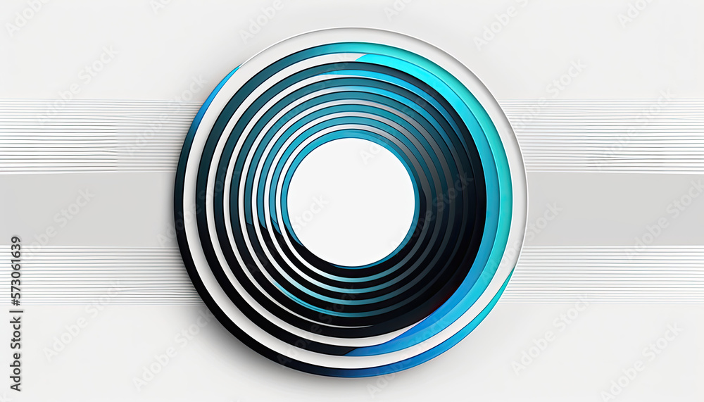 Fototapeta premium blue and white circles background, with copy space, generative ai illustration