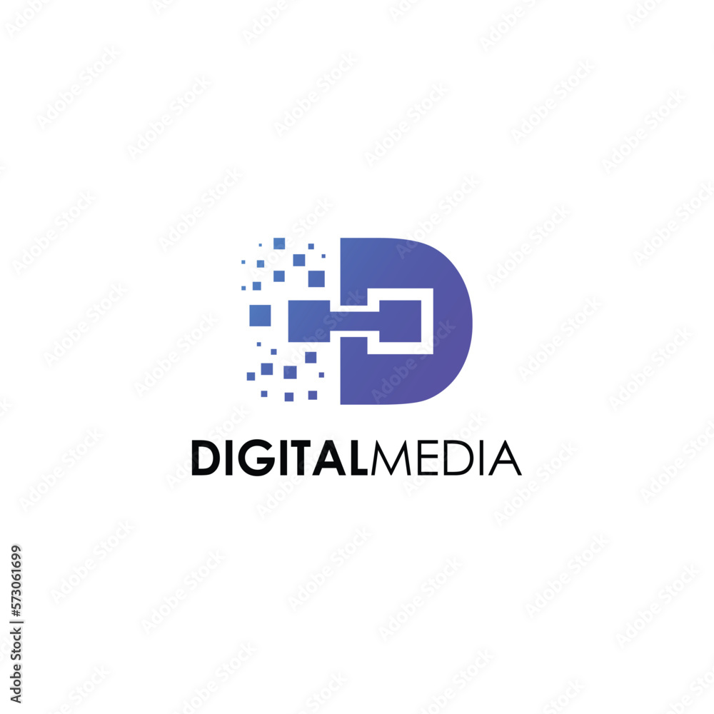Digital media logo technology symbols letter d Digital media logo technology symbols letter d