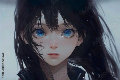 Loneliness in her blue eyes 