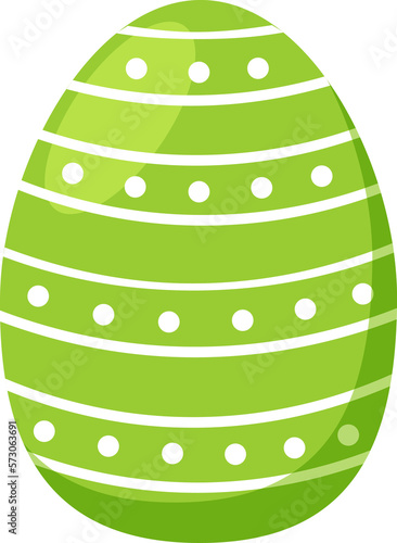 Wall Mural Green Easter egg with stripes and specks