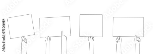 Empty banner in hand