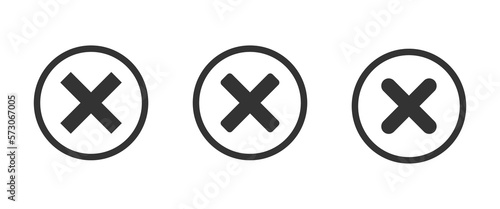 Closed vector icons set. Cancel vector sign