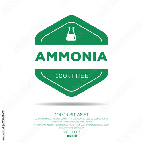 (Ammonia free) label sign, vector illustration.
