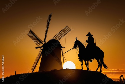 The Everlasting Silhouette of Don Quixote de la Mancha  Generative AI