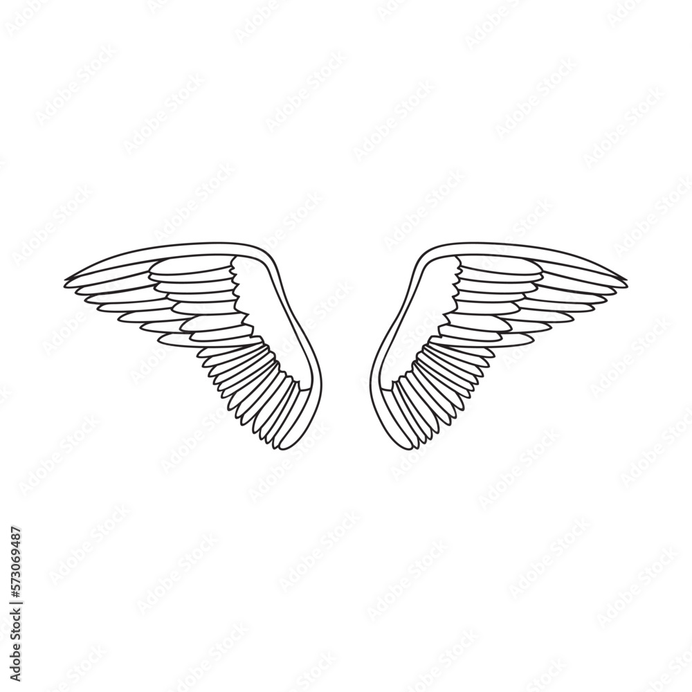 Obraz premium minimalist abstract wing design logo 