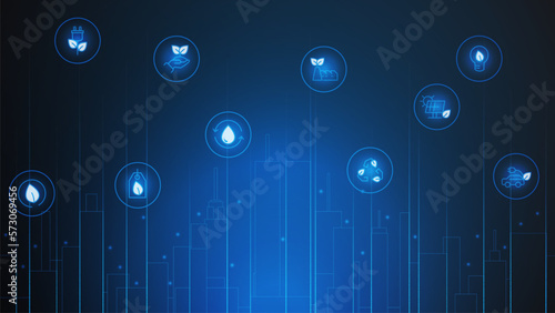 cityscape technology background concept. city space bright glowing neon, data blue line circle lights, technology Abstract, vector. city for tech, web banner, web site, communication, transformation.
