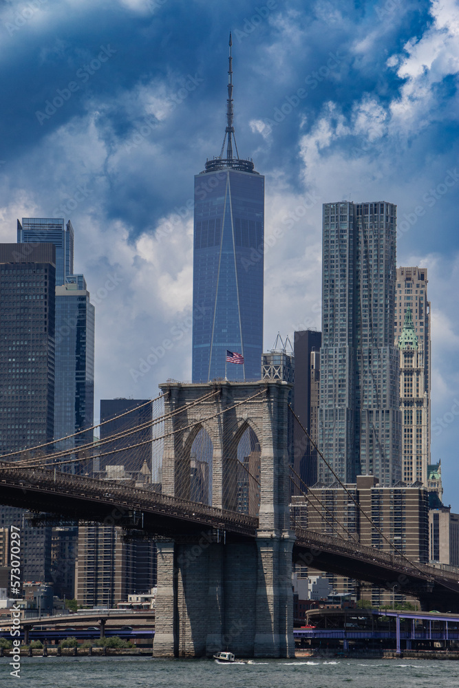 Brooklyn bridge and city skyline Brooklyn bridge and city skyline
