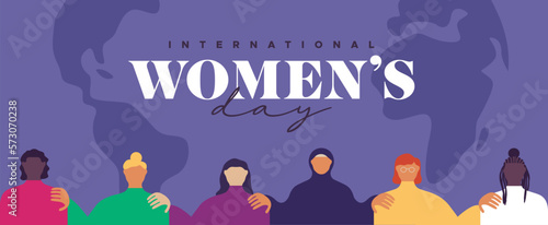 International Women's day diverse friend team greeting card