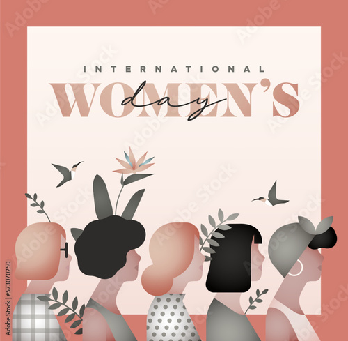 International Women's Day profile women group card