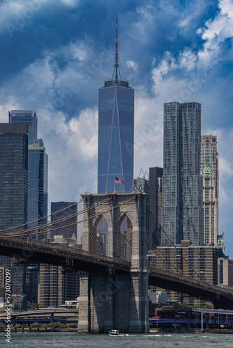 Brooklyn bridge and city skyline