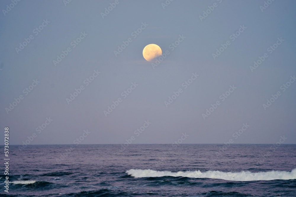 Moonset by the Horizon