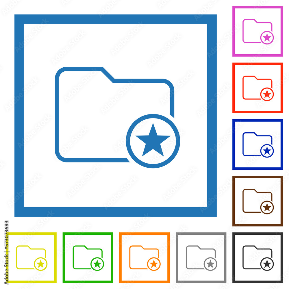 Mark directory outline flat framed icons Mark directory outline flat framed icons