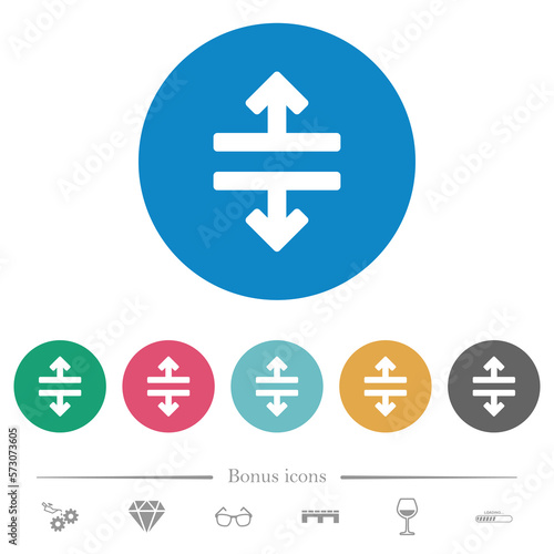 Horizontal split flat round icons
