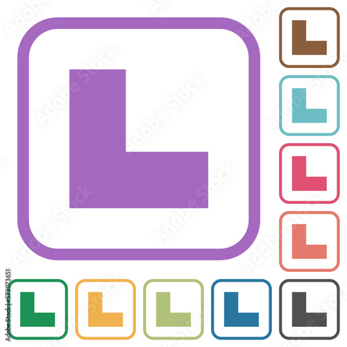 Bottom left angle arrow solid simple icons