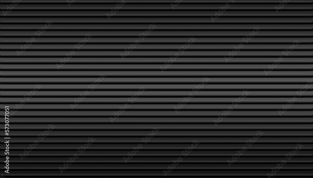 Black steel horizontal stripe metal texture as wall decoration and background