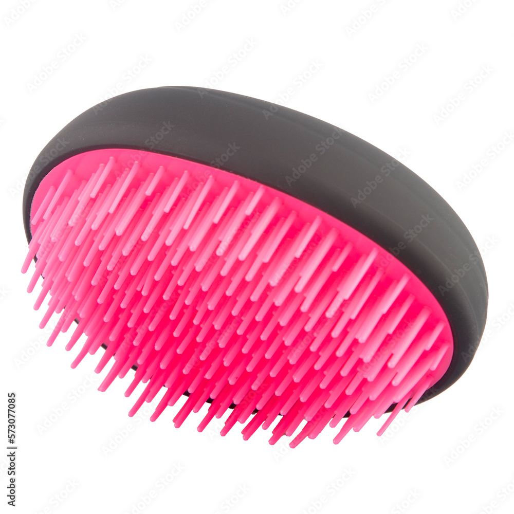 Fashionable hairbrush - bright color, isolated on white Fashionable hairbrush - bright color, isolated on white