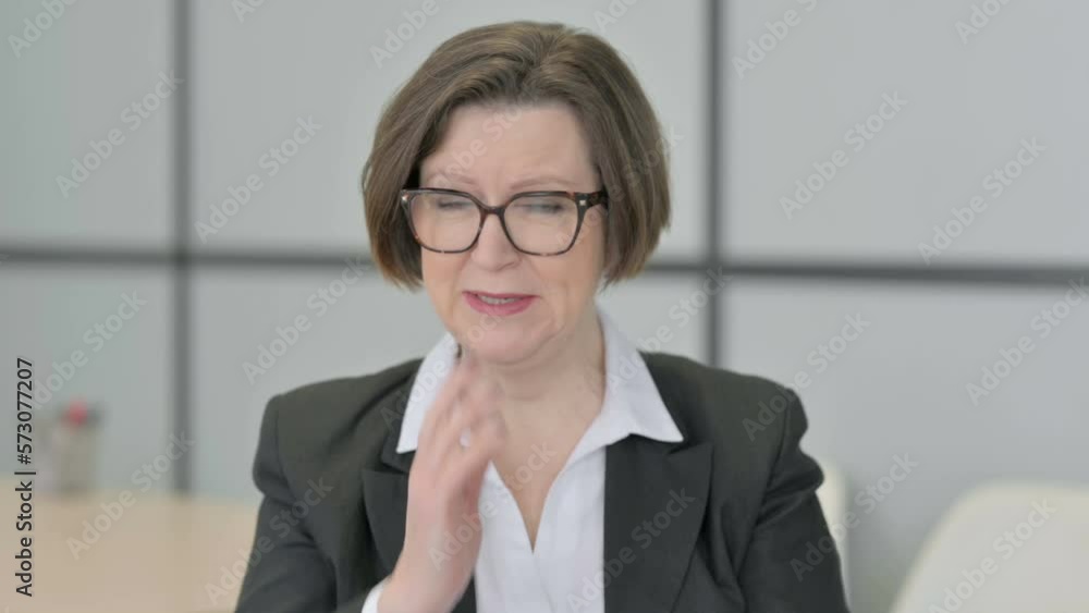 Portrait of Yawing Old Businesswoman Feeling Tired Portrait of Yawing Old Businesswoman Feeling Tired