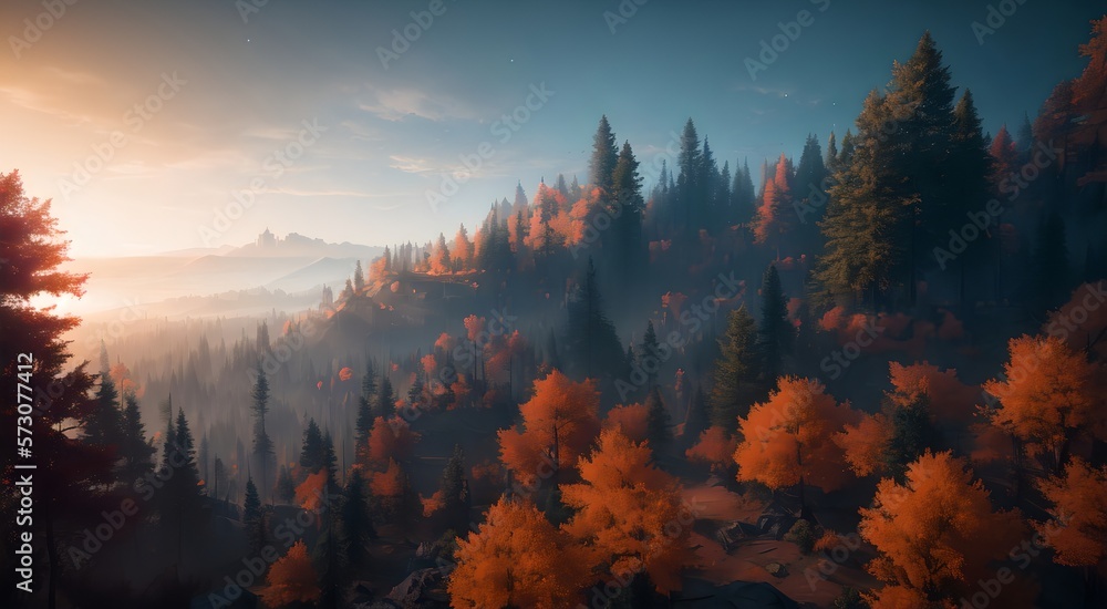 lush forest in autumn [AI Generated]