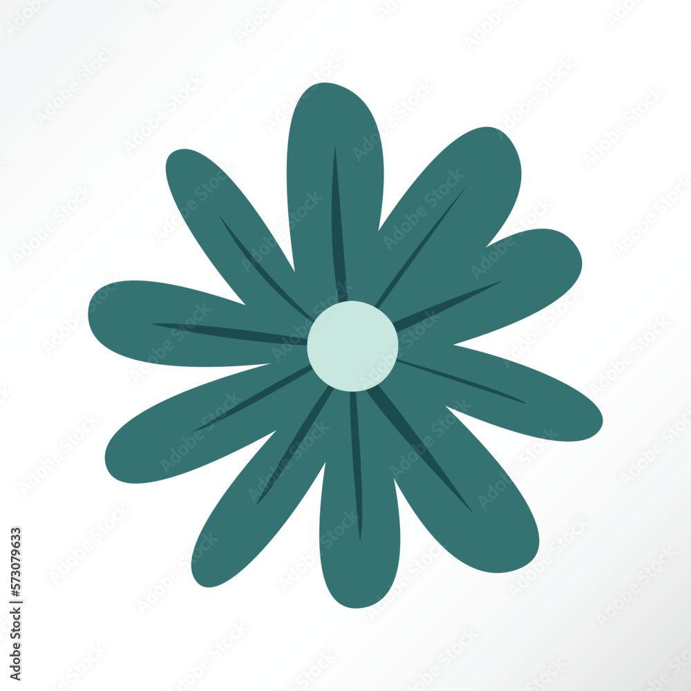 Minimalist flower graphic asset.