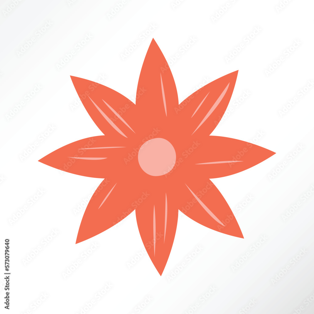 Minimalist flower graphic asset. Minimalist flower graphic asset.