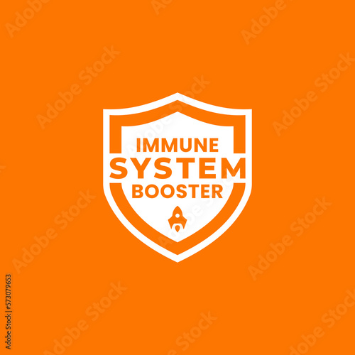 immune system label vector or immune system badge vector isolated. Immunity booster symbol for health products. Immune system booster label design for supplement and vitamin packaging.