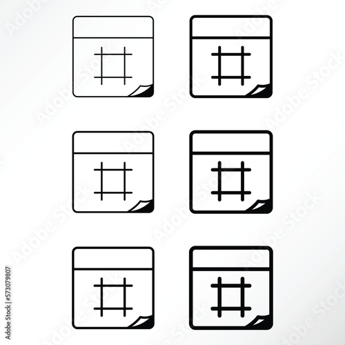 Minimalist icons of calendar