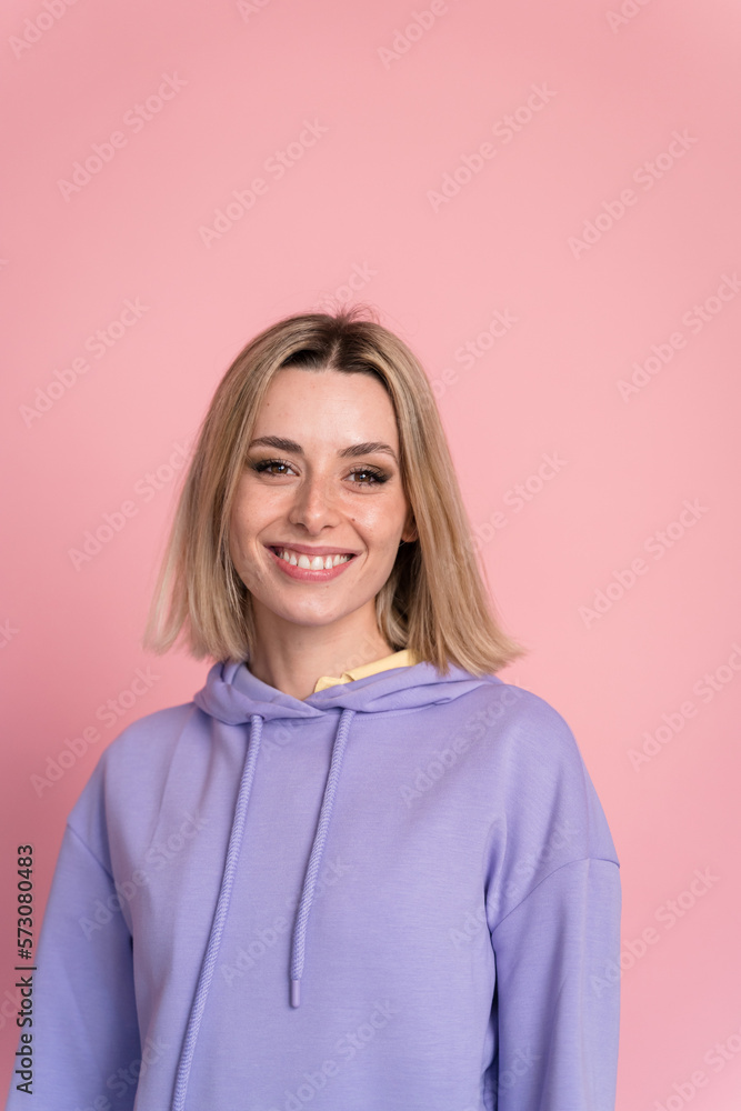 Cheerful woman showing OK gesture Cheerful woman showing OK gesture