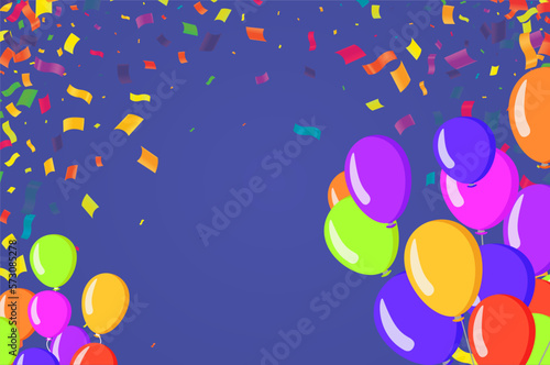 Birthday Balloons Flying for Party and Celebrations With Space for Message Isolated in Background