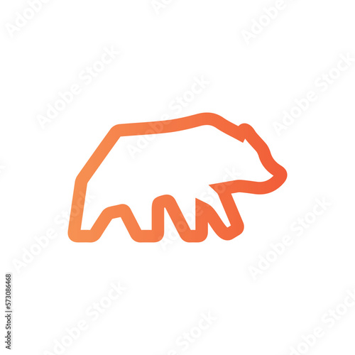 Bear image logo creative design with orange modern corporate, abstract letter logo