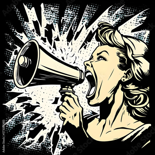 illustration of a woman with megaphone