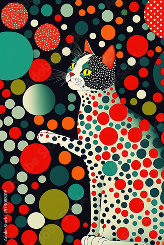 chat création papier peint