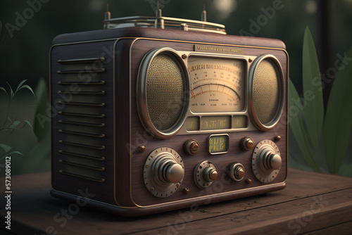 ultra realistic antique retro radio photography - Generative AI