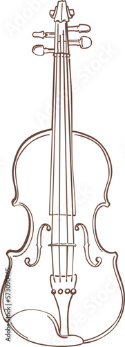 Violin Musical Instrument Line Art Illustration