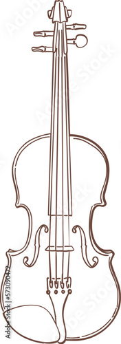 Viola Musical Instrument Line Art Illustration