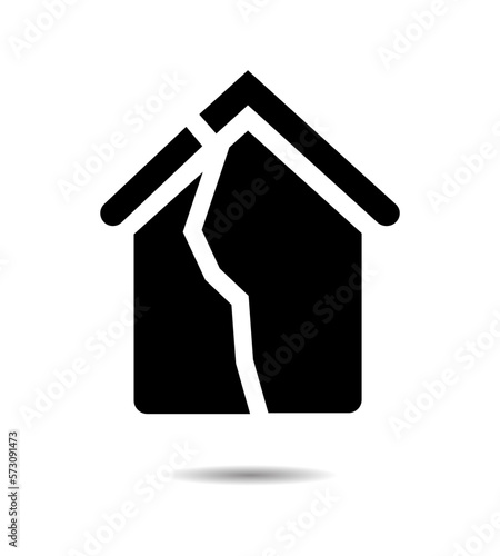 Broken house vector icon design