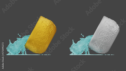 element of gold and silver bowl with water thai culture from image traced 3d. songkran festival thailand travel.