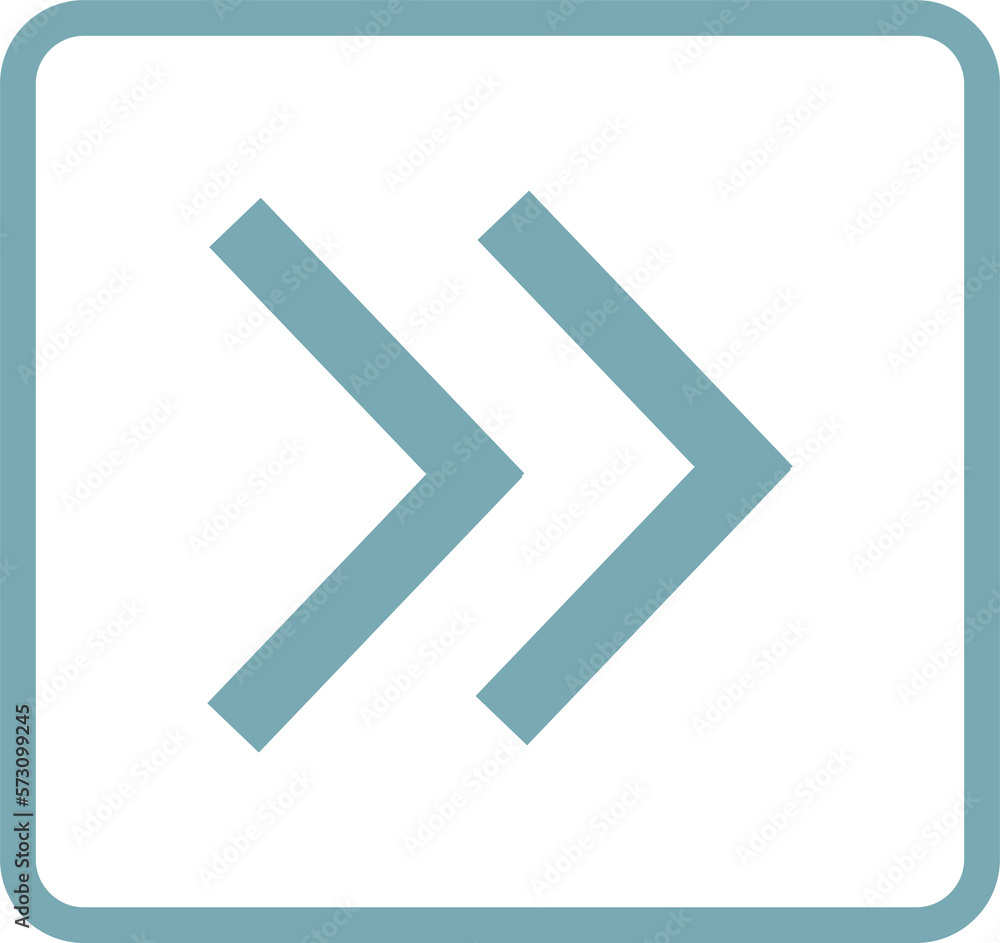 A green square with a fast forward symbol in the center A green square with a fast forward symbol in the center