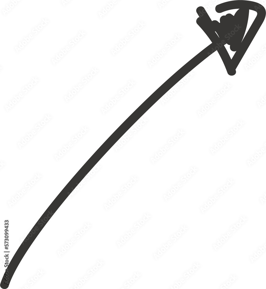 Naklejka premium Directional arrows in hand-drawn style, charcoal red version