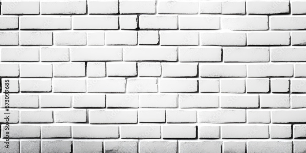 Fototapeta premium Background texture of small tiny white brick wall - generative ai