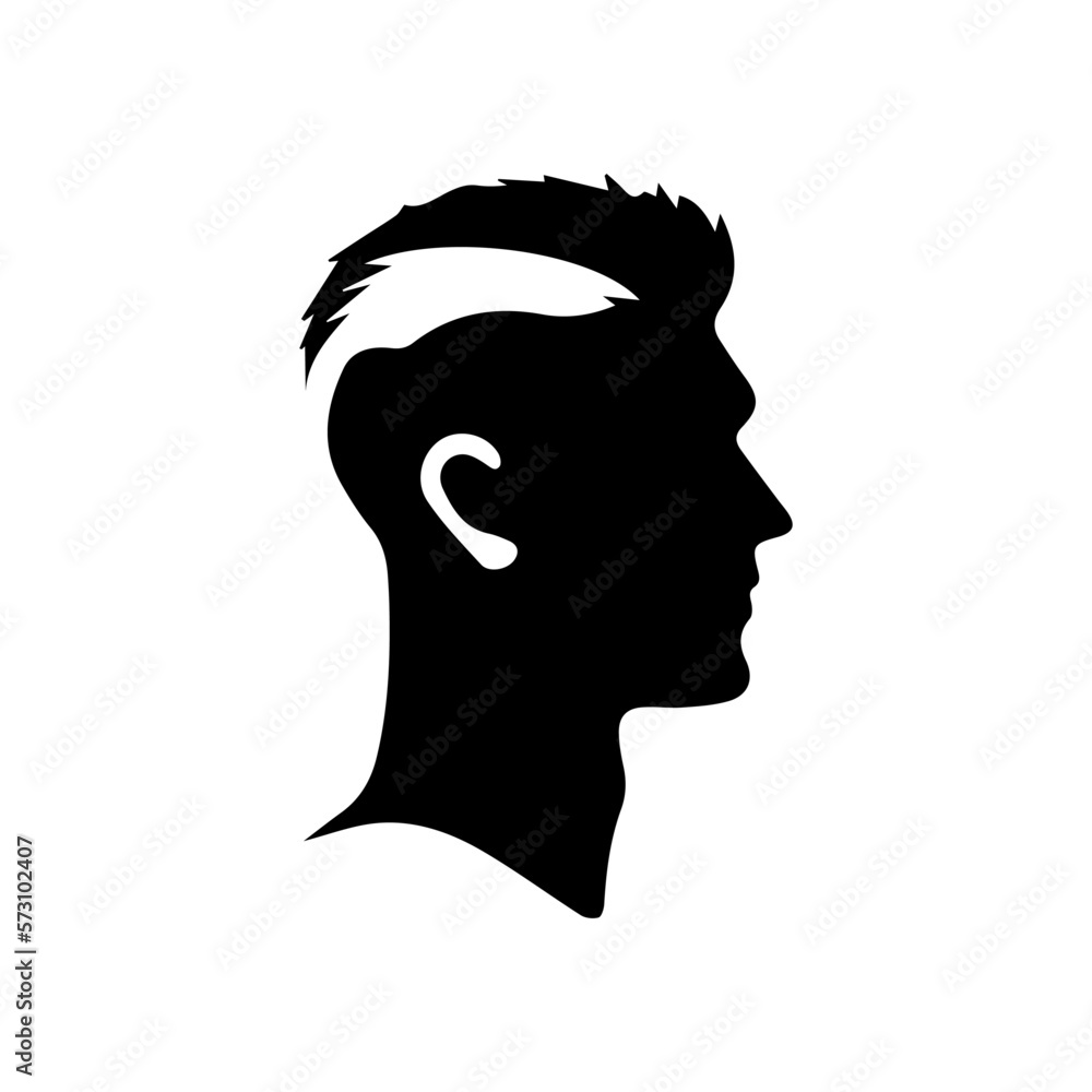 silhouette of head facing sideways