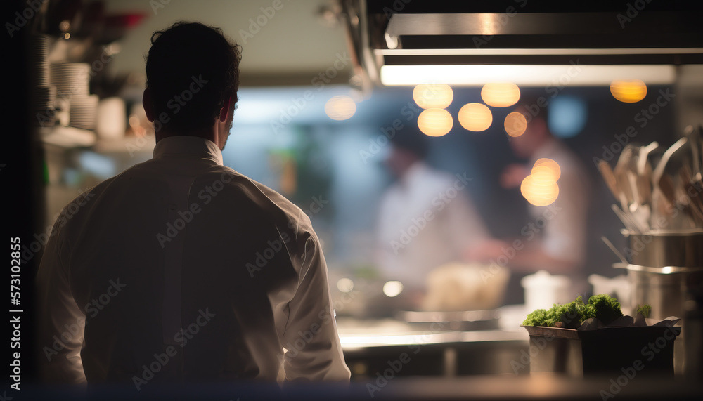 staff in the kitchen restaurant. generative AI staff in the kitchen restaurant. generative AI