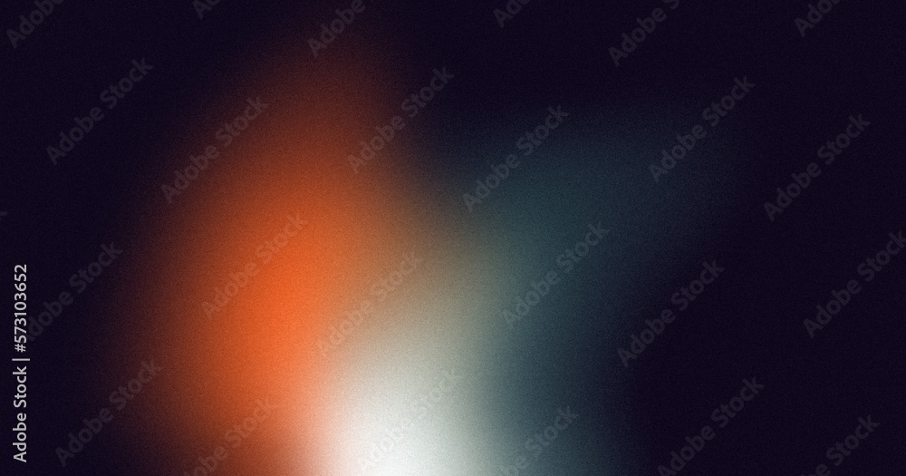 Dark color gradient background, grainy gradient luminous color splash wave, abstract noise texture gradient, orange white black wide banner